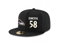 NFL Baltimore Ravens #58 Elvis Dumervil Snapback Adjustable Player Hat - BlackWhite