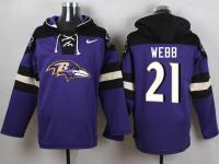 NFL Baltimore Ravens (CB-RS) #21 Lardarius Webb Men Purple Pullover Hoodie