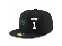 NFL Carolina Panthers #1 Cam Newton Snapback Adjustable Player Hat - Black White