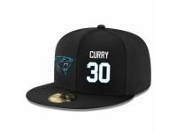 NFL Carolina Panthers #30 Stephen Curry Stitched Snapback Adjustable Player Hat - Black White