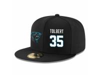 NFL Carolina Panthers #35 Mike Tolbert Snapback Adjustable Player Hat - Black White