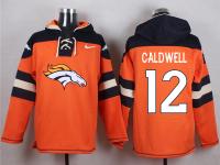 NFL Denver Broncos (WR) #12 Andre Caldwell Men Orange Pullover Hoodie