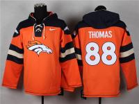 NFL Denver Broncos (WR) #88 Demaryius Thomas Men Orange Pullover Hoodie