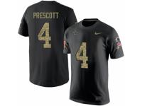 NFL Men Nike Dallas Cowboys #4 Dak Prescott Black Camo Salute to Service T-Shirt