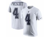 NFL Men Nike Dallas Cowboys #4 Dak Prescott White Rush Pride Name & Number T-Shirt