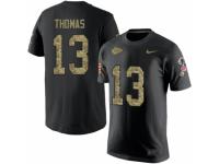 NFL Men Nike Kansas City Chiefs #13 DeAnthony Thomas Black Camo Salute to Service T-Shirt
