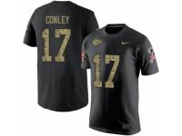 NFL Men Nike Kansas City Chiefs #17 Chris Conley Black Camo Salute to Service T-Shirt