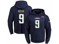 NFL Men Nike Los Angeles Chargers #9 Nick Novak Navy Blue Name & Number Pullover Hoodie