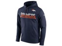 NFL Men's Denver Broncos Nike Sideline Circuit Pullover Performance Hoodie - Navy