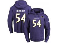 NFL Men's Nike Baltimore Ravens #54 Tyus Bowser Purple Name & Number Pullover Hoodie