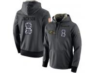 NFL Men's Nike Baltimore Ravens #8 Lamar Jackson Stitched Black Anthracite Salute to Service Player Performance Hoodie