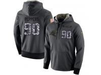 NFL Men's Nike Carolina Panthers #90 Julius Peppers Stitched Black Anthracite Salute to Service Player Performance Hoodie