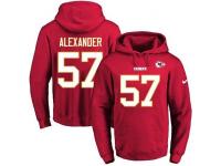 NFL Men's Nike Kansas City Chiefs #57 D.J. Alexander Red Name & Number Pullover Hoodie