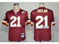 NFL Mitchell And Ness Washington Redskins #21 Sean Taylor Men Throwback Red Jerseys