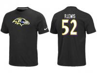 NFL Nike Baltimore Ravens #52 Ray Lewis Black Men T-Shirt