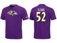 NFL Nike Baltimore Ravens #52 Ray Lewis Men T-Shirt Purple