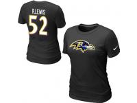 NFL Nike Baltimore Ravens #52 Ray Lewis Women T-Shirt Black