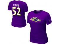 NFL Nike Baltimore Ravens #52 Ray Lewis Women T-Shirt Purple