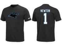 NFL Nike Carolina Panthers #1 Cam Newton Men Black T-Shirt