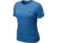 NFL Nike Carolina Panthers Chest Embroidered Logo Women T-Shirt Light Blue