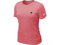 NFL Nike Carolina Panthers Chest Embroidered Logo Women T-Shirt Pink