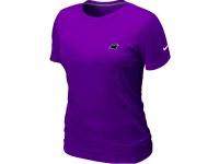 NFL Nike Carolina Panthers Chest Embroidered Logo Women T-Shirt Purple