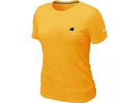 NFL Nike Carolina Panthers Chest Embroidered Logo Women T-Shirt Yellow