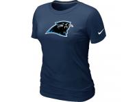 NFL Nike Carolina Panthers Dark Blue Women Logo T-Shirt