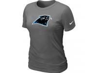 NFL Nike Carolina Panthers Dark Grey Women Logo T-Shirt