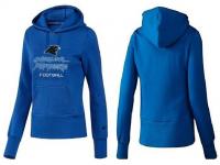 NFL Nike Carolina Panthers Women Team Logo & Authentic Football Blue Pullover Hoodie