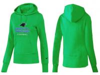 NFL Nike Carolina Panthers Women Team Logo & Authentic Football Green Pullover Hoodie