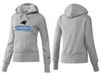 NFL Nike Carolina Panthers Women Team Logo & Authentic Football Grey Pullover Hoodie