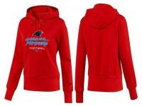 NFL Nike Carolina Panthers Women Team Logo & Authentic Football NFC Red Pullover Hoodie