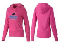 NFL Nike Carolina Panthers Women Team Logo & Authentic Football Pink Pullover Hoodie