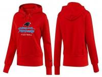 NFL Nike Carolina Panthers Women Team Logo & Authentic Football Red Pullover Hoodie