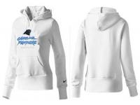 NFL Nike Carolina Panthers Women Team Logo & Authentic Football White Pullover Hoodie