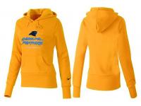 NFL Nike Carolina Panthers Women Team Logo & Authentic Football Yellow Pullover Hoodie