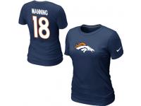 NFL Nike Denver Broncos #18 Peyton Manning Pride Name & Number Women T-Shirt Blue