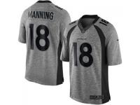 NFL Nike Denver Broncos (QB) #18 Peyton Manning Men Limited Gridiron Gray Jerseys