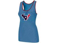 NFL Nike Houston Texans Ladies Big Logo Tri-Blend Racerback Women Stretch Tank Top Light Blue