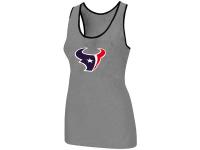 NFL Nike Houston Texans Ladies Big Logo Tri-Blend Racerback Women Stretch Tank Top Light Grey