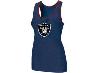 NFL Nike Okaland Raiders Ladies Big Logo Tri-Blend Racerback Stretch Women Tank Top Blue