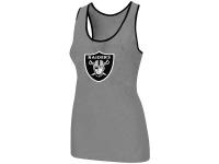 NFL Nike Okaland Raiders Ladies Big Logo Tri-Blend Racerback Stretch Women Tank Top Light Grey