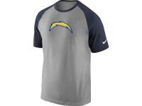 NFL Nike San Diego Charger Ash Tri Big Play Raglan Men T-Shirt Grey-Navy