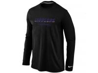 NFL Nike San Diego Charger Authentic Font Men Long Sleeve T-Shirt Black