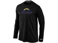 NFL Nike San Diego Charger Authentic Logo Men Long Sleeve T-Shirt Black