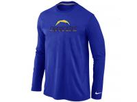 NFL Nike San Diego Charger Authentic Logo Men Long Sleeve T-Shirt Blue