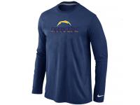 NFL Nike San Diego Charger Authentic Logo Men Long Sleeve T-Shirt Dark Blue