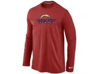 NFL Nike San Diego Charger Authentic Logo Men Long Sleeve T-Shirt Red