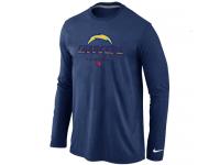 NFL Nike San Diego Charger Critical Victory Men Long Sleeve T-Shirt Dark Blue